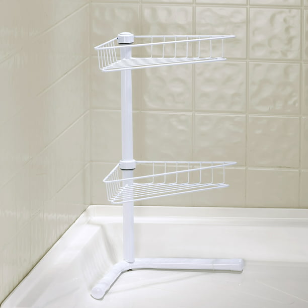 Bathroom Corner Wall Shelf Shower Caddy Storage Rack Holder Organizer Tool-Free 